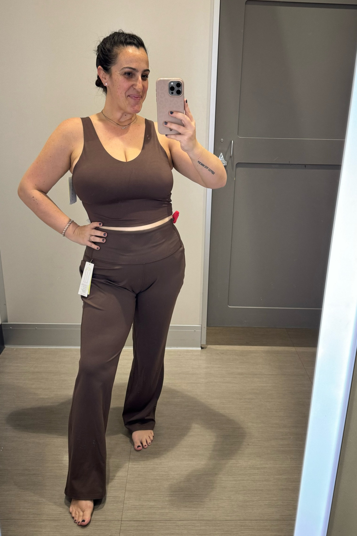 Love this long line tank top! Wearing a size XL on top and the pants are a large. 

#LTKmidsize #LTKfitness #LTKfindsunder100