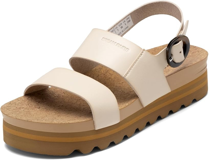 DREAM PAIRS Women's Orthopedic Arch Support Platform Sandals Comfortable Cork Insole Low Wedges S... | Amazon (US)