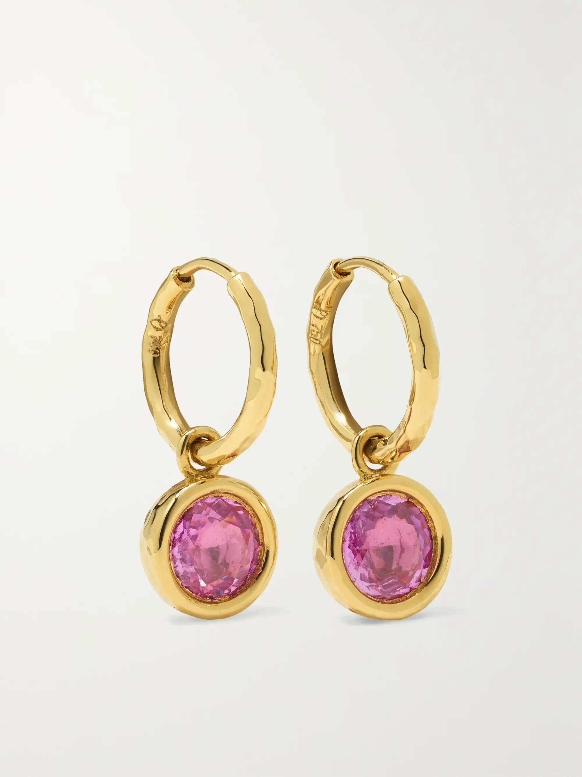 + NET SUSTAIN Nesting Gem Petite Gabby 18-karat recycled gold sapphire hoop earrings | NET-A-PORTER (US)