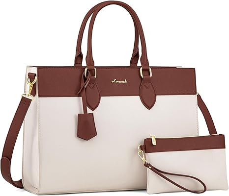 LOVEVOOK Laptop Tote Bag for Women, 15.6 inch Work Bag Purse, Waterproof Leather Women Business O... | Amazon (US)