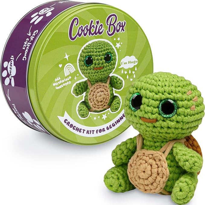 Cookie Box Crochet Kit for Beginners - Learn to Crochet Amigurumi Stuffed Animals - Gift - for Ki... | Amazon (US)