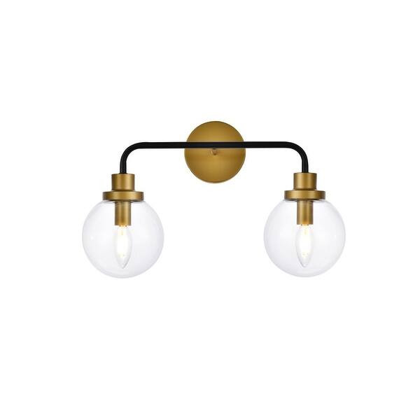 Hudson 2-light Bath Sconce with Clear Shade - Overstock - 32311610 | Bed Bath & Beyond