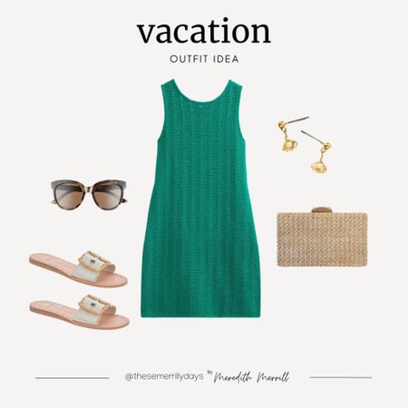 Vacation outfit idea • summer dress • vacation dress • crochet dress • straw clutch 

#LTKSeasonal #LTKitbag #LTKstyletip