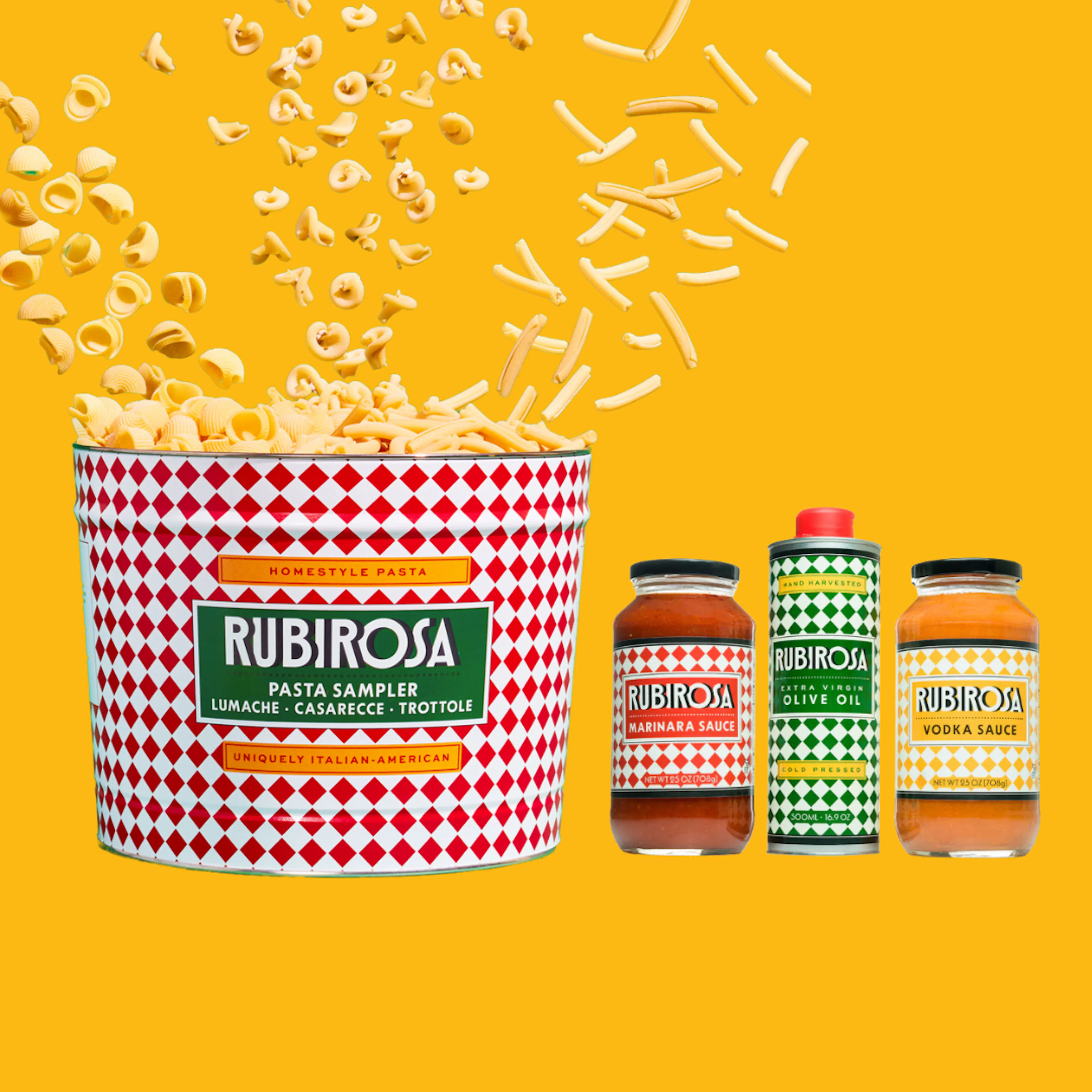 Pasta Sampler, Sauce & Olive Oil Gift Set by Rubirosa Pizza | Goldbelly | Goldbelly