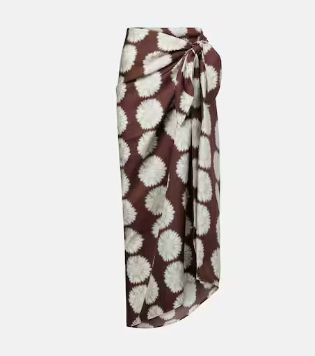 Printed silk beach cover-up | Mytheresa (UK)