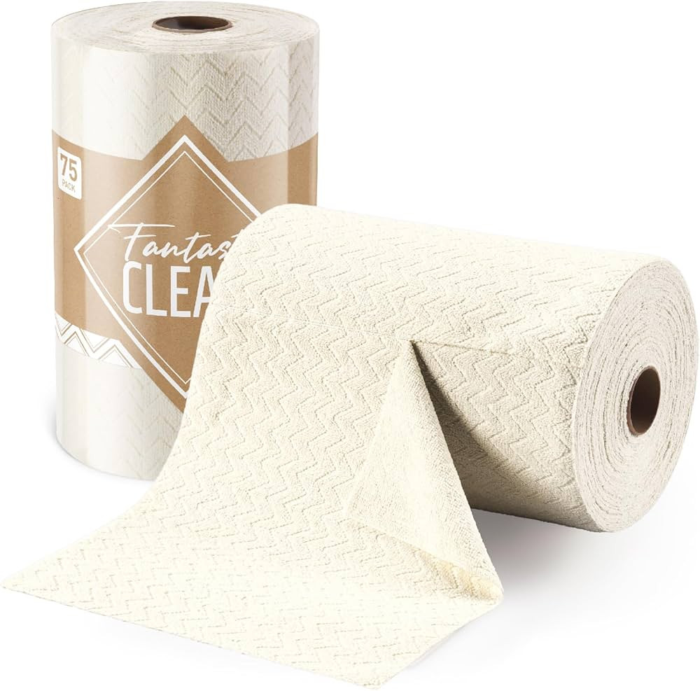 Fantasticlean Microfiber Cleaning Cloth Roll -75 Pack, 200gsm Tear Away Towels, 12" x 12", Reusab... | Amazon (US)