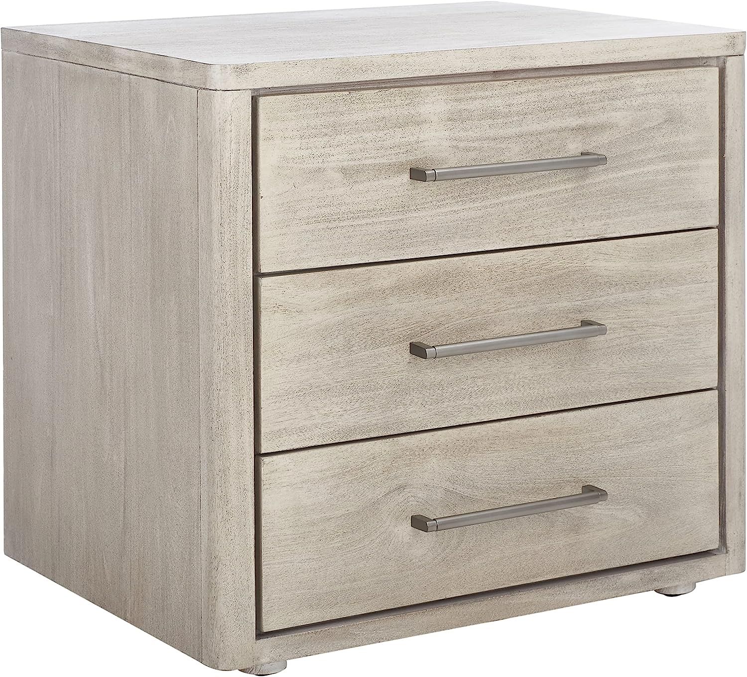 SAFAVIEH Light Grey (Fully Assembled) Couture Home Collection Rosey 3-Drawer Wood Nightstand | Amazon (US)