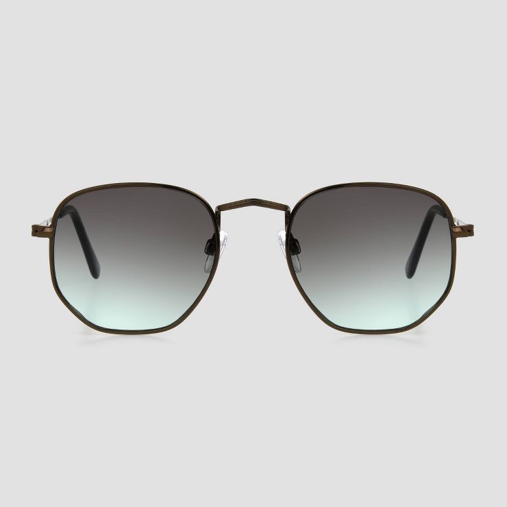 Women's Narrow Metal Geo Round Sunglasses - Universal Thread™ Silver | Target