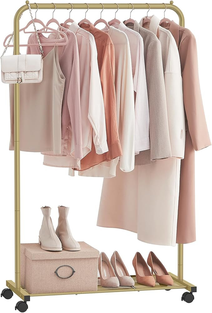 SONGMICS Clothes Rack with Wheels, Clothing Rack for Hanging Clothes, 25.4 mm Metal Garment Rack ... | Amazon (US)