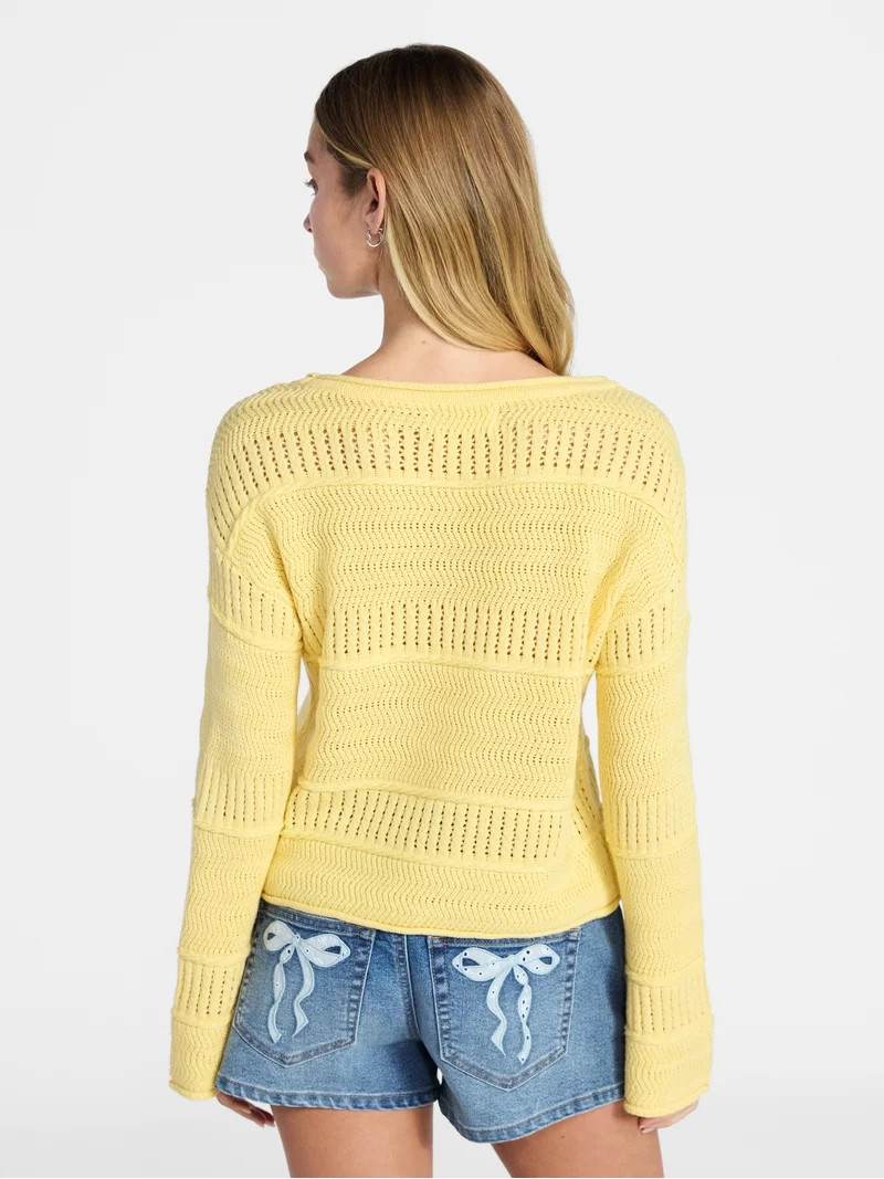 No Boundaries Boat Neck Pullover Sweater, Midweight, Women's XXS-XXL | Walmart (US)