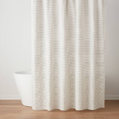 Woven Dot Line Shower Curtain Ivory/Black - Threshold™ | Target