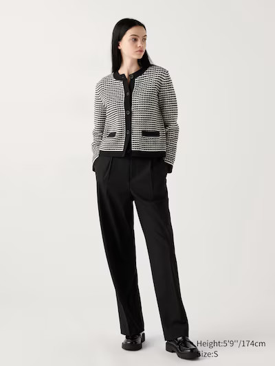 Veste Courte en Maille (rayée) | Uniqlo FR