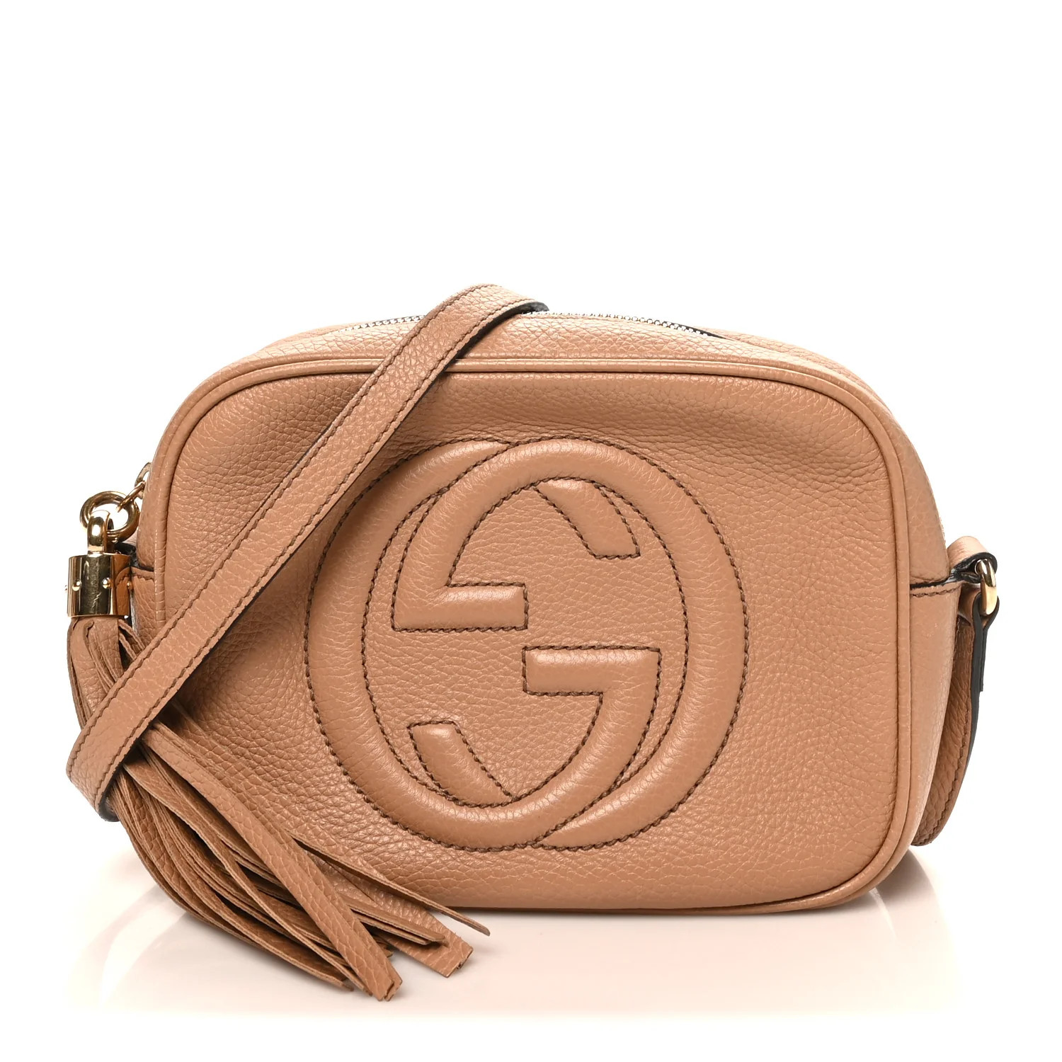 Gucci Pebbled Calfskin Small Soho Disco Bag Camelia 1893108 | FASHIONPHILE (US)