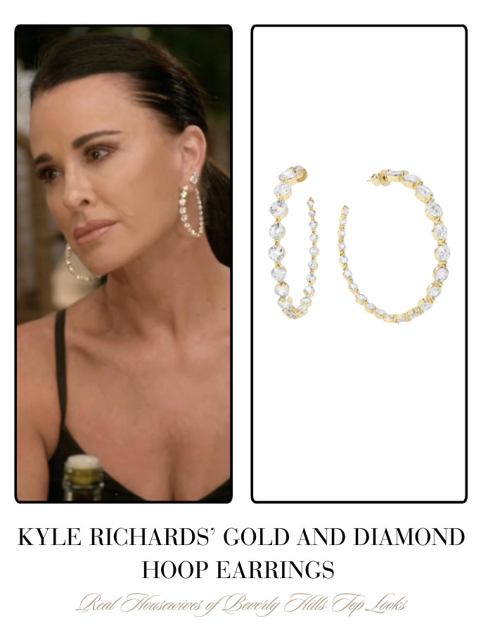 Kyle Richards' Gold Diamond Hoop Earrings 

 