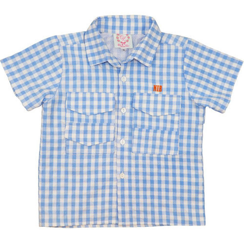 Blue Check Seersucker Fishing Shirt | Cecil and Lou