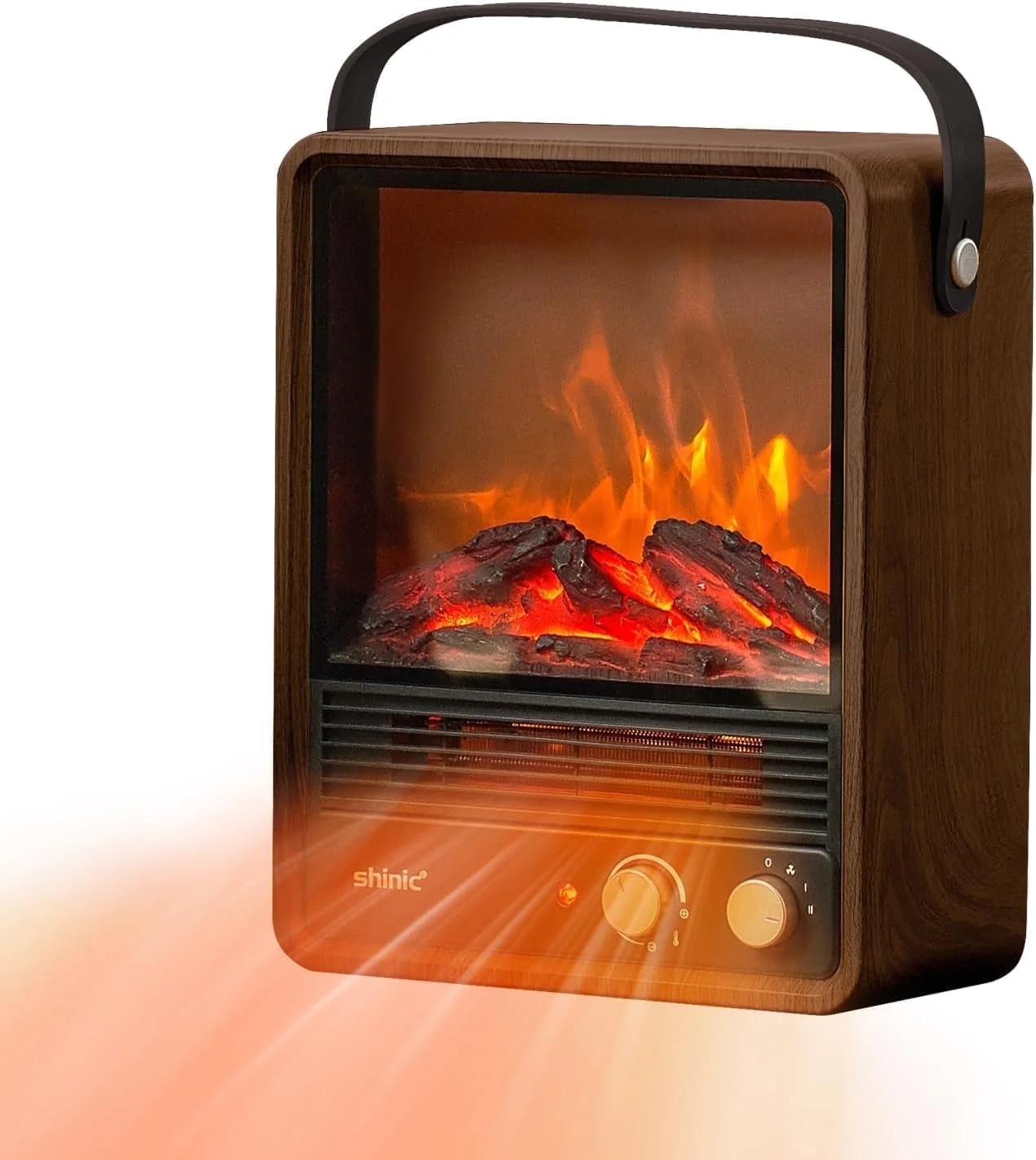 Shinic 1500W  Electric Portable Fireplace Heater, with Realistic Flame & Fire Crackling Sound, Wa... | Walmart (US)