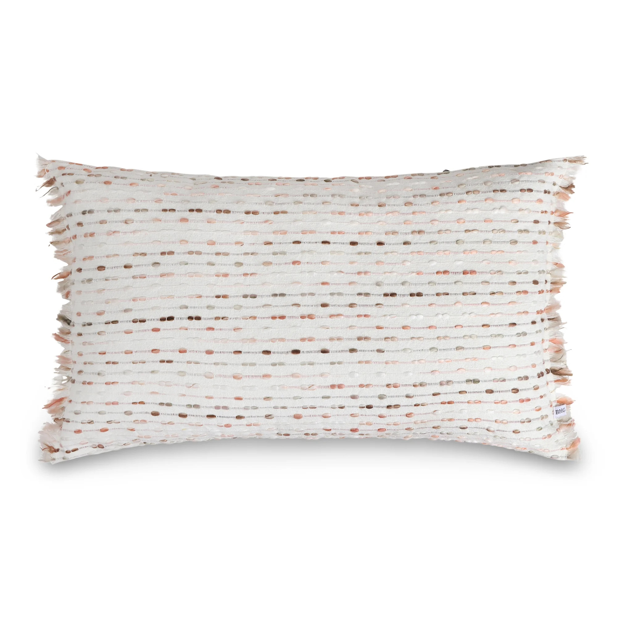 Better Homes & Garden 100% Cotton Stripe Oblong Decorative Pillow with Poly Fill Insert, Ivory, 1... | Walmart (US)