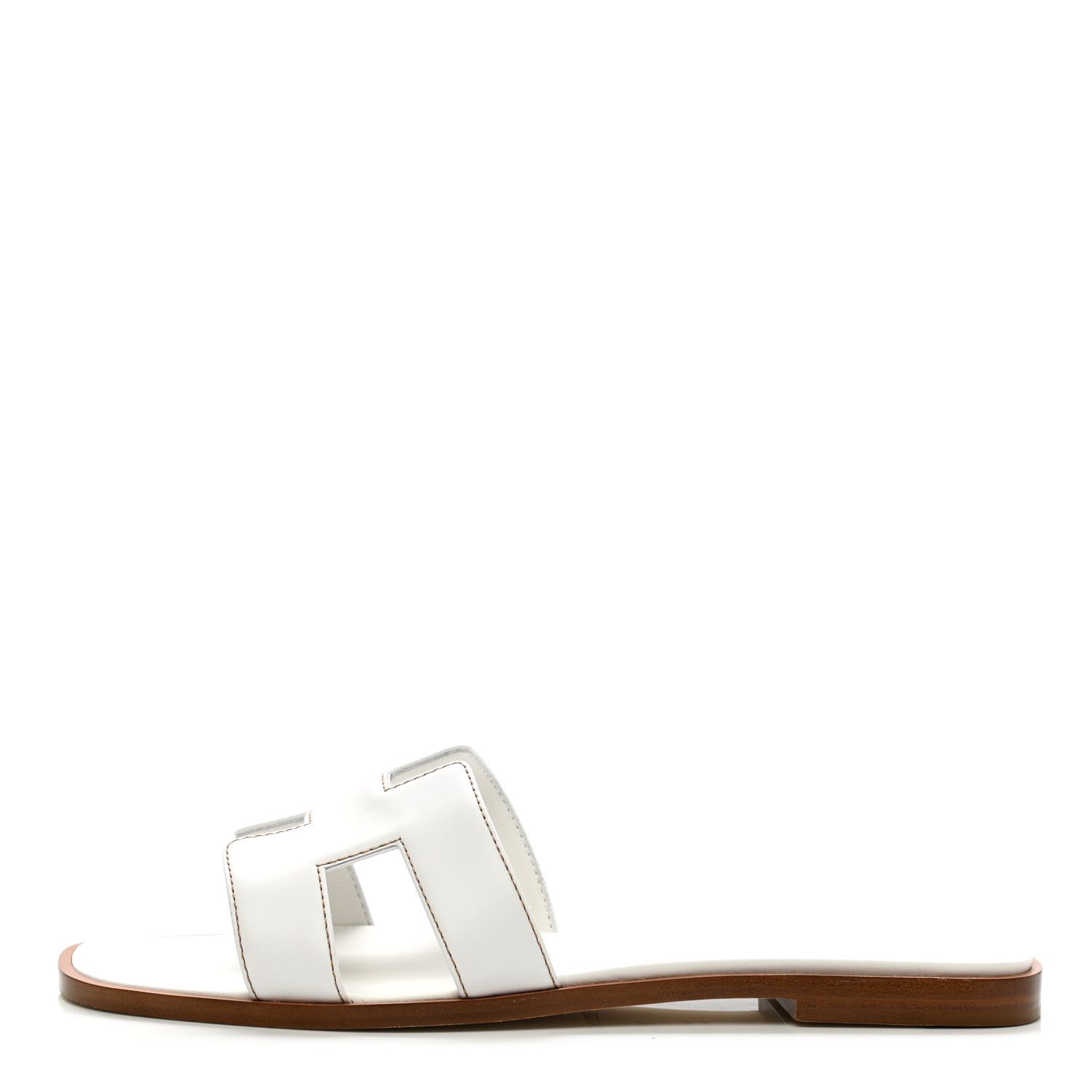 HERMES Box Calfskin Oran Sandals 39.5 White | FASHIONPHILE | Fashionphile