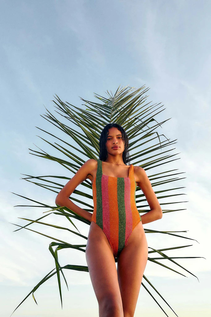 MIXED STRIPES ONE PIECE | FarmRio (US)