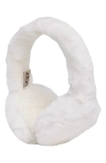 UGG® UGG Faux Fur Earmuffs in White at Nordstrom Rack | Nordstrom Rack