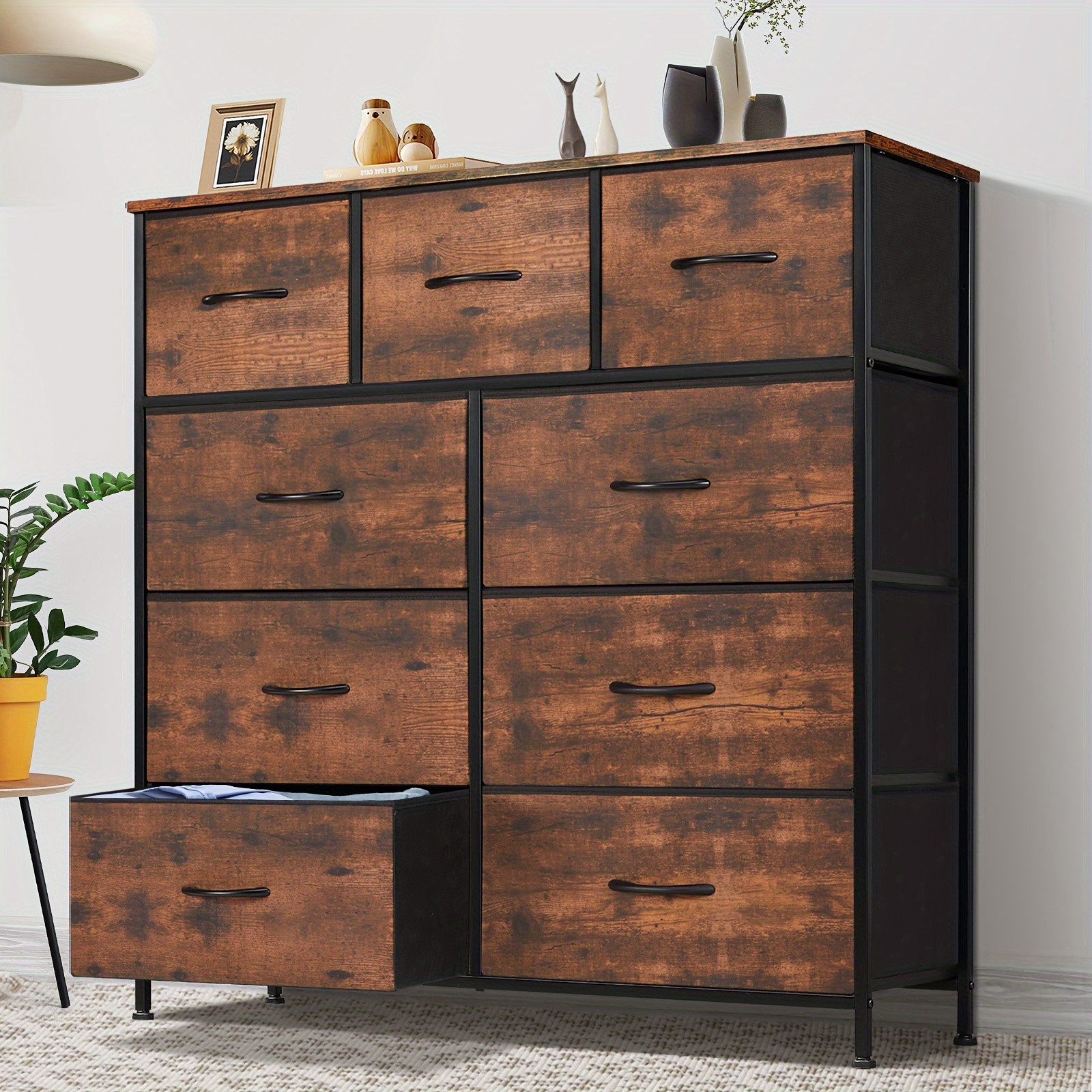 dresser bedroom 9 drawers dresser metal frame wood - Temu | Temu Affiliate Program