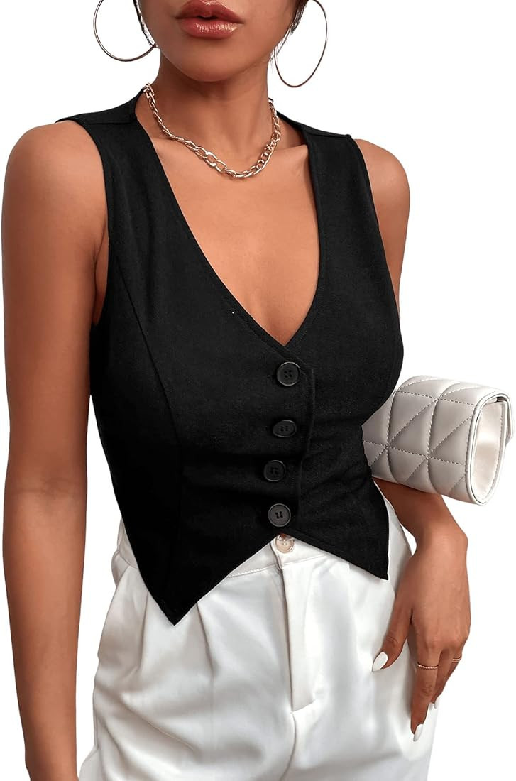 SweatyRocks Women's Sleeveless Flowy Loose Fit Racerback Yoga Workout Tank Top | Amazon (US)