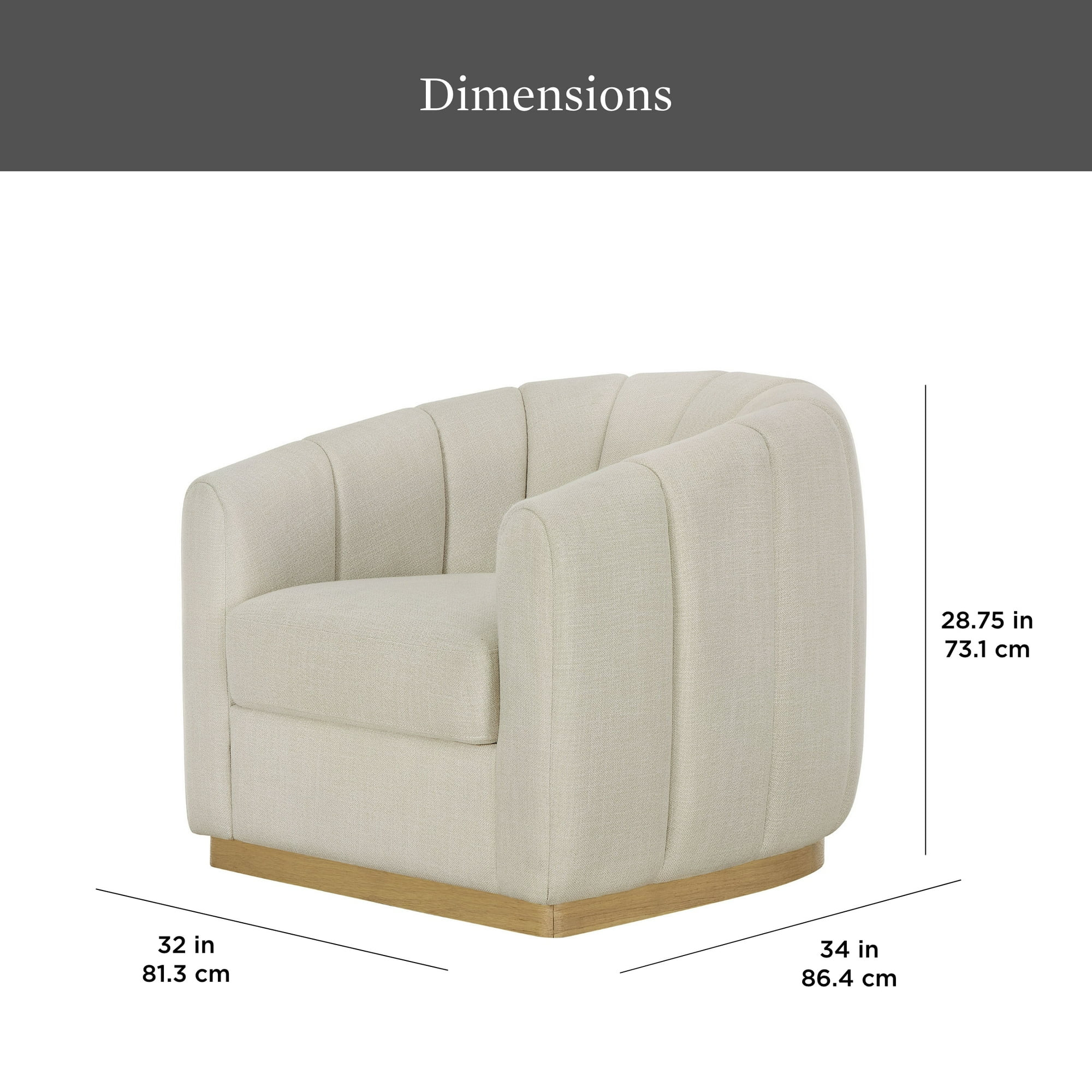 Better Homes & Gardens Lillian Accent Swivel Chair, Cream Linen | Walmart (US)