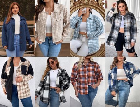 For fall you need lots of plaid options… plaid shackets are a must to wear with jeans and boots to build the perfect fall outfit. I also found these tweed looking material jackets and think will be trendy this fall as well. 

Fall outfit | fall trends | plus size | curvy | plus size outfit | outfit ideas | fall fashion | jacket | shacket | layer 

#LTKcurves #LTKunder50 #LTKFind