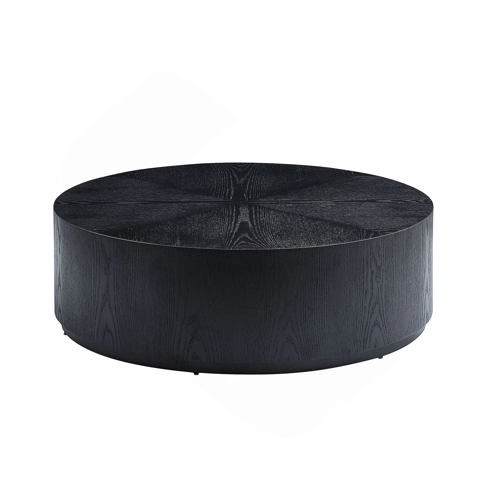 35-Inch Modern Round Coffee Table, Black Drum Center Table For Living Room And Apartment, Fully Assembled MDF Design | Wayfair North America