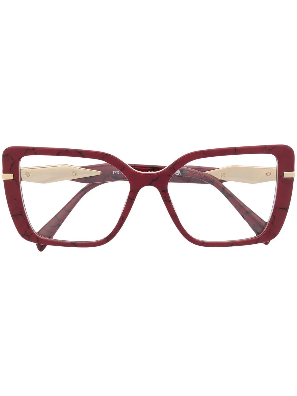 Prada Eyewear square frame glasses - Red | Farfetch Global