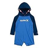 Hurley Baby Boys' Long Sleeve Hooded Coverall, Pacific Blue, 12M | Amazon (US)