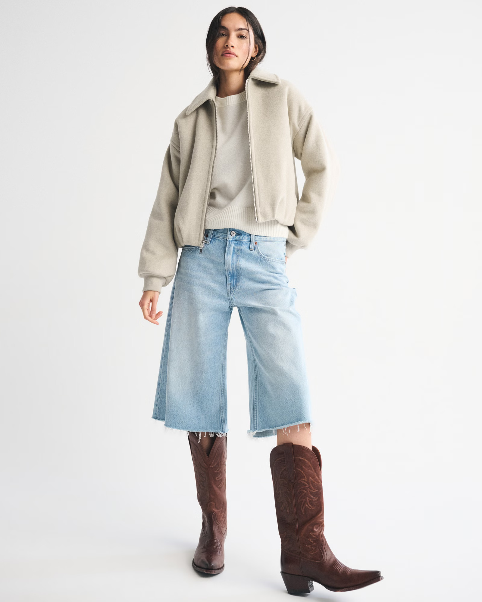Women's Wool-Blend Bubble Hem Coat | Women's | Abercrombie.com | Abercrombie & Fitch (US)