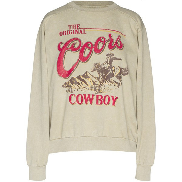Women's Bowie Industries Coors Cowboy Crewneck Sweatshirt Small Off White White | Scheels
