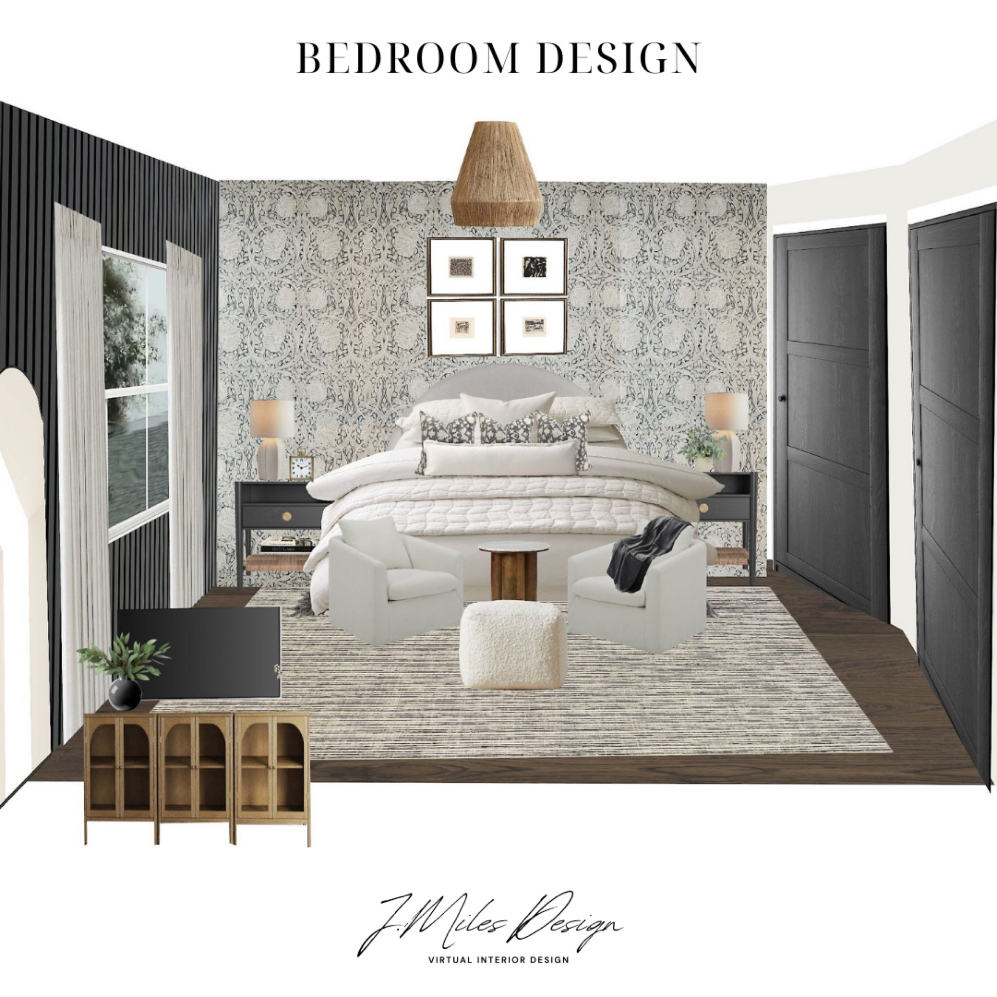 Where cozy meets sophisticated ✨ This bedroom design blends soft textures, bold contrasts, and timeless details to create a space you’ll never want to leave. #InteriorDesign #BedroomGoals 

#LTKHome