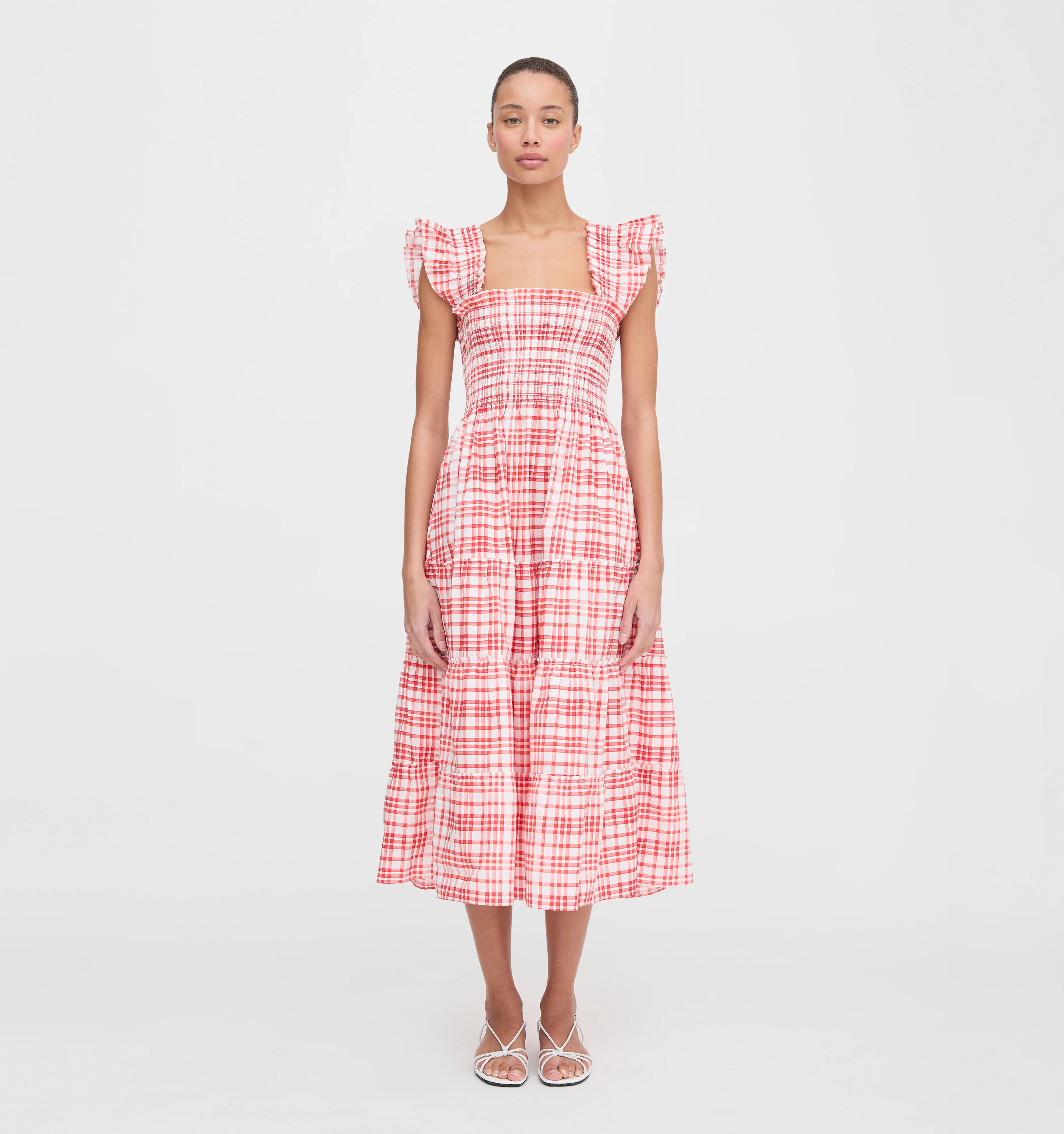 The Ellie Nap Dress - Cherry Watercolor Gingham | Hill House Home US