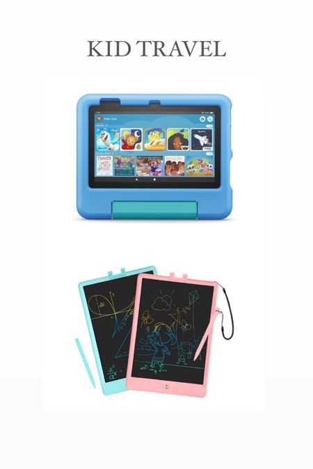 My kids favorite travel items. Something to watch and something to doodle with. The kids Amazon fire tablet is awesome for keep them busy with games and shows safely. You can tailor content to their age and interests. 

#LTKfamily #LTKkids #LTKtravel