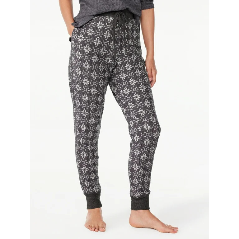 Joyspun Women's Waffle Hacci Knit Sleep Joggers, Sizes S to 3X - Walmart.com | Walmart (US)