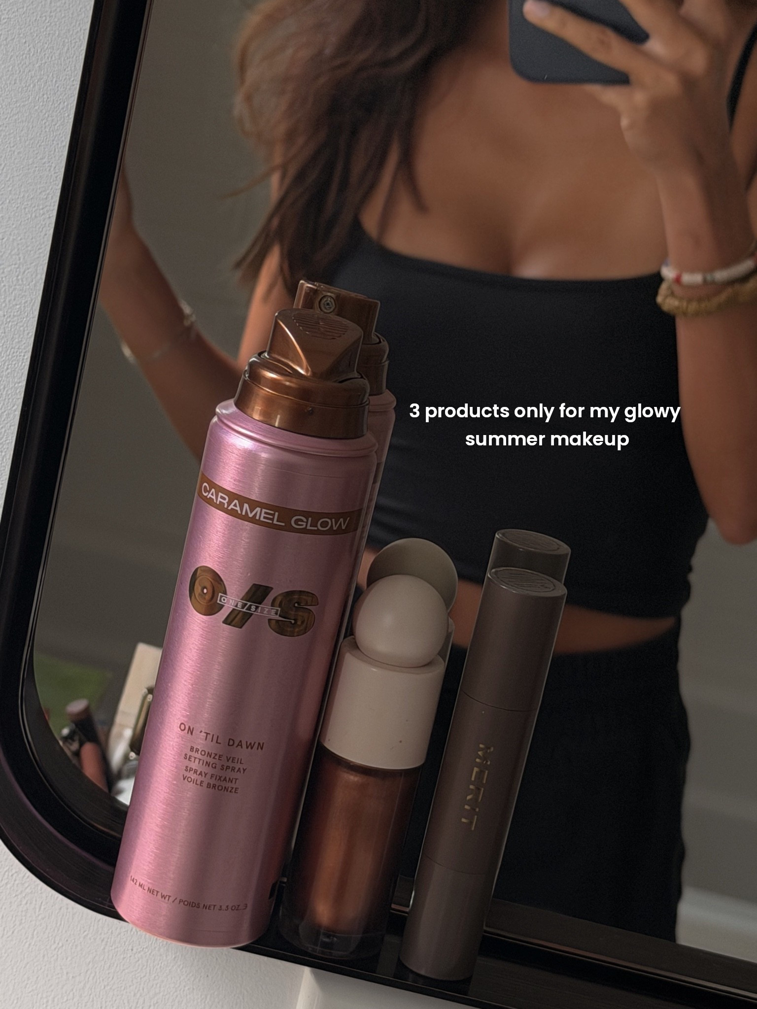 I do the caramel color of the setting spray ✨