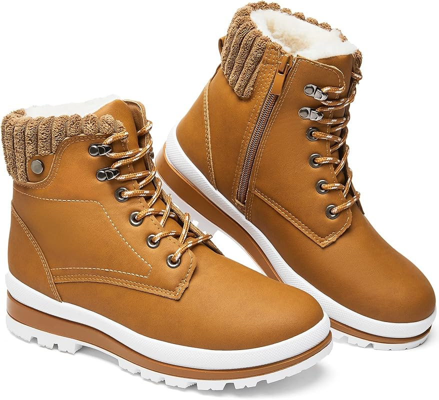 BABUDOG Womens Waterproof Ankle Boots for Outdoor (Non Slip Outsole),Fashion Combat Boots with Si... | Amazon (US)