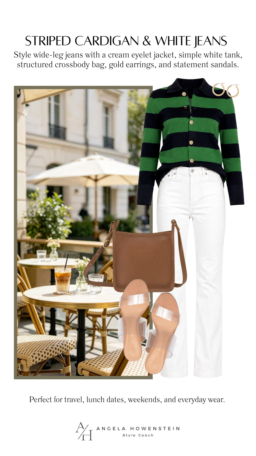 This outfit is proof that classic pieces never go out of style. A striped cardigan, crisp white jeans, and rich brown accessories create a polished look that's effortless enough for everyday wear yet chic enough for lunch, travel, or a weekend getaway. Timeless, versatile, and easy to recreate!

👩‍💻 LTK PRO TIPS
❤️ Heart = Support my posts ;-)
🔖 Save = Get sale & restock alerts for the things you love!
📋 Lists = Keep favorites organized (List ideas: Christmas, Birthdays, and Vacations!)
📲 Share = Send lists and products to a friend (or your daughters like me).
💬 Comment = Ask me anything, and I'll answer. ;-) 

 #LTKootd #LTKSeasonal #LTKOver40