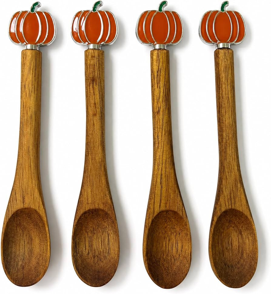 4PCS Acacia Wooden Coffee Spoons, 5.1 Inch Mini Teaspoons | Amazon (US)