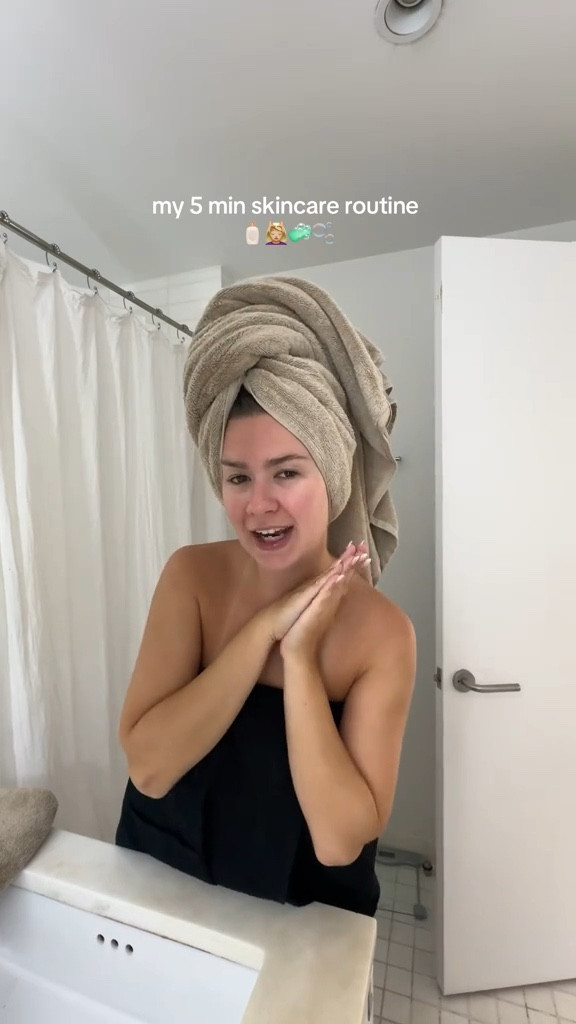 my 5 min skincare routine 🫧🧴