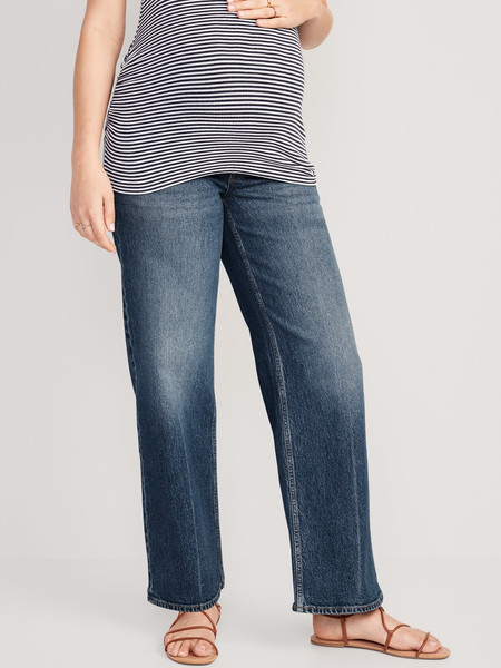 Maternity Full-Panel Wide-Leg Jeans | Old Navy (US)