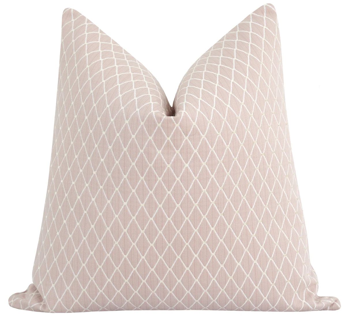 Dalhart Rose Pink Embroidered Diamond Pillow | Land of Pillows