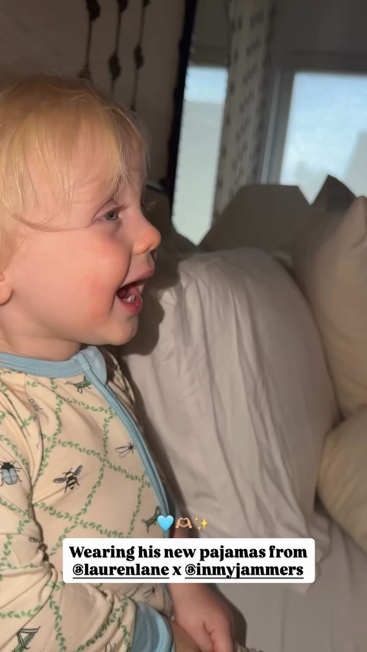 Wearing his new pajamas!! 

 #LTKKids