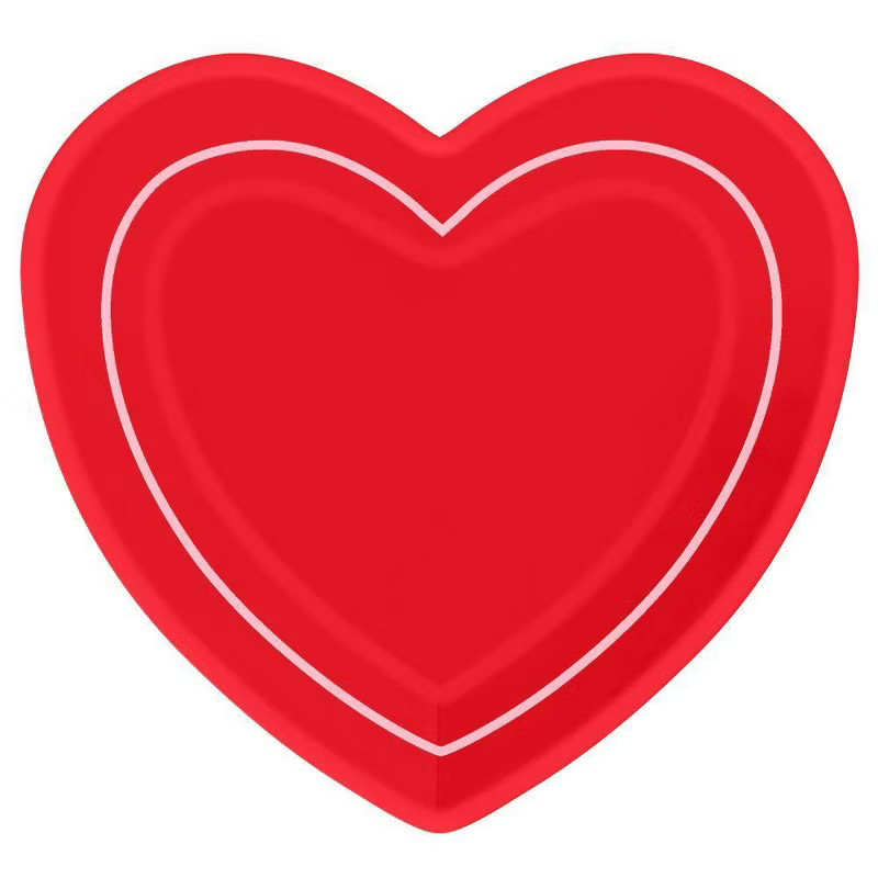 Valentine's Day Heart Shaped Red Disposable Plates 9"-10ct - Spritz™ | Target