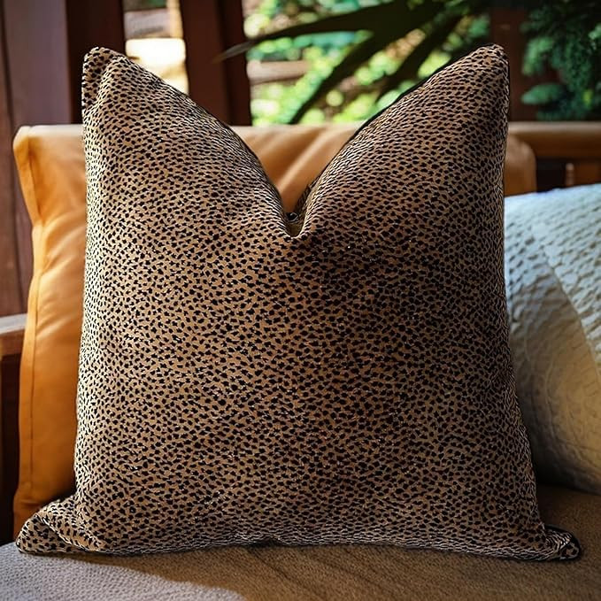 1pc luxury palace royal contemporary pillow cover, Leopard dot black and tan animal pattern singl... | Amazon (US)