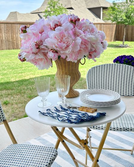 50% off target bistro chairs and table 💙 small patio set, outdoor dining set, blue and white chairs, folding table target finds target threshold studio McGee home decor 

#LTKFindsUnder50 #LTKHome #LTKSaleAlert
