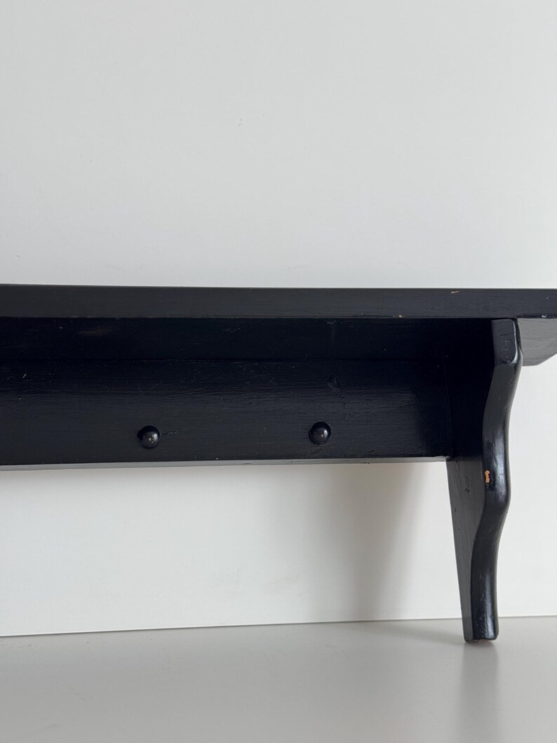 Vintage Black Wooden Wall Shelf: Home Decor (24" Wide) | Etsy (US)