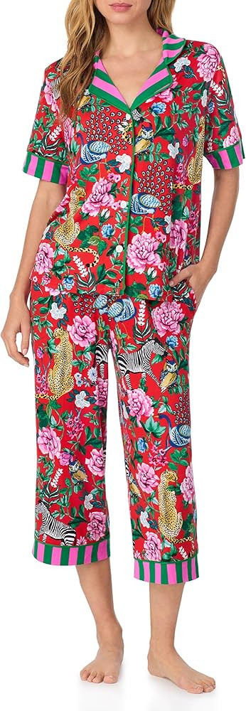 Room Service Womens Matching Pajama & Lounge Set - Cozy Stretch Jersey Button Down Short Sleeve P... | Amazon (US)